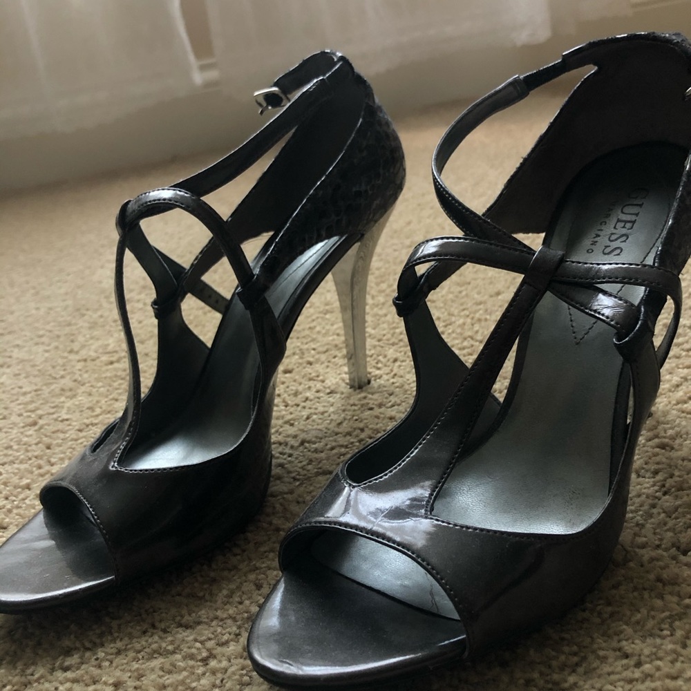 Guess grey and snake skin heels